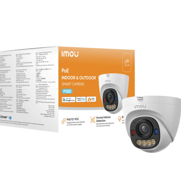 PS8D-3MP - Domo PoE 3mp Full Color audio led rojo/azul Sirena